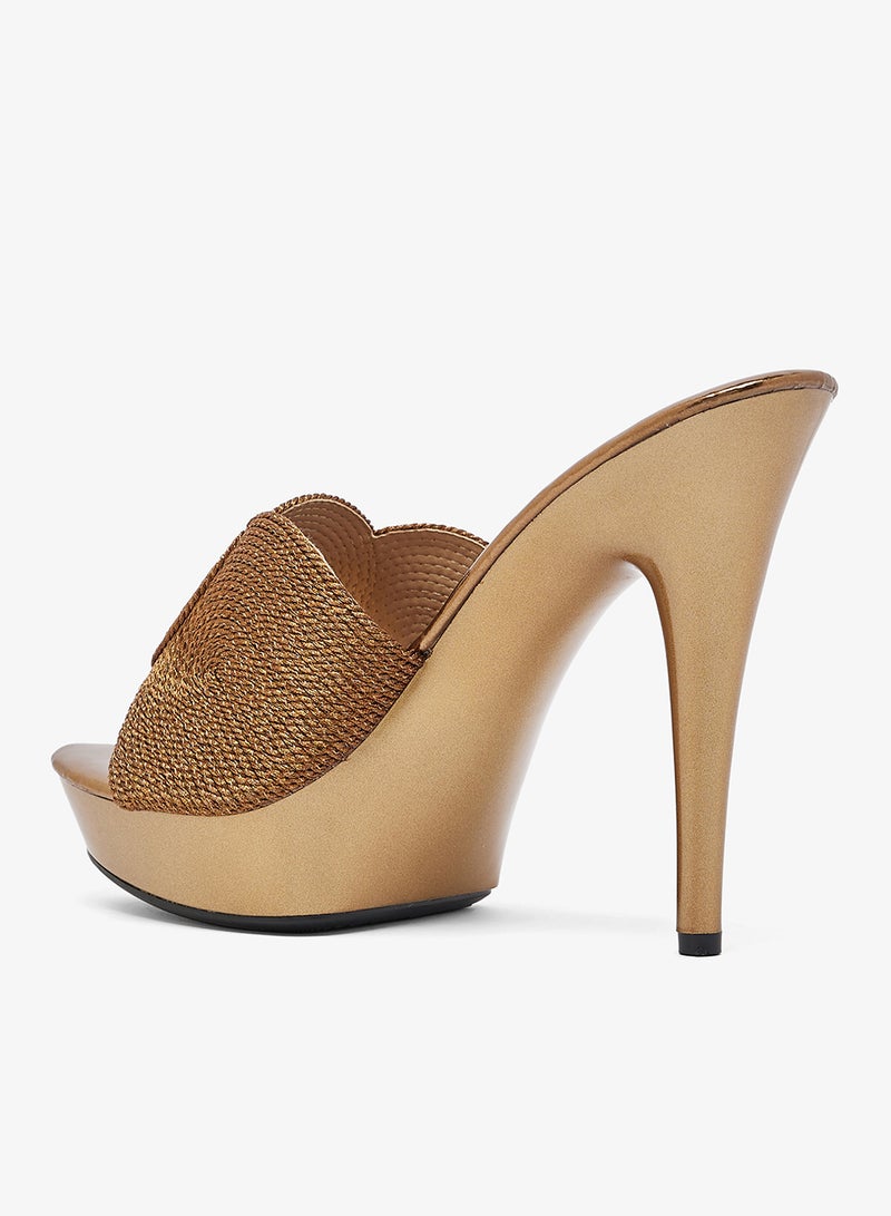 Ella Limited Edition Metallic High Heel Stiletto Platform Sandals - Image 3